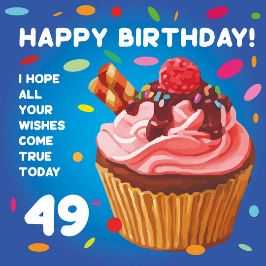 Happy 49th Birthday Cupcake Card
