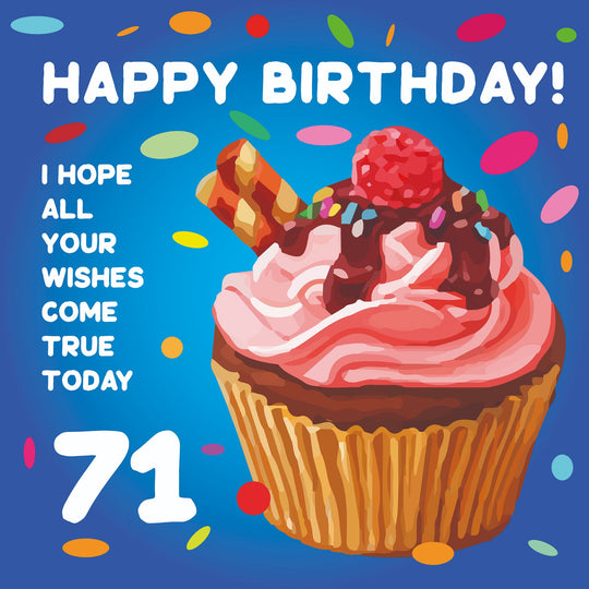 Happy 71st Birthday Cupcake Card