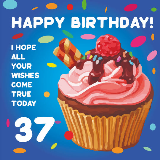 Happy 37th Birthday Cupcake Card