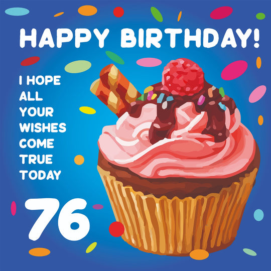 Happy 76th Birthday Cupcake Card