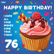 Sweet Cupcake Happy 76th Birthday