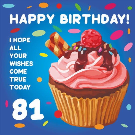 Happy 81st Birthday Cupcake Card
