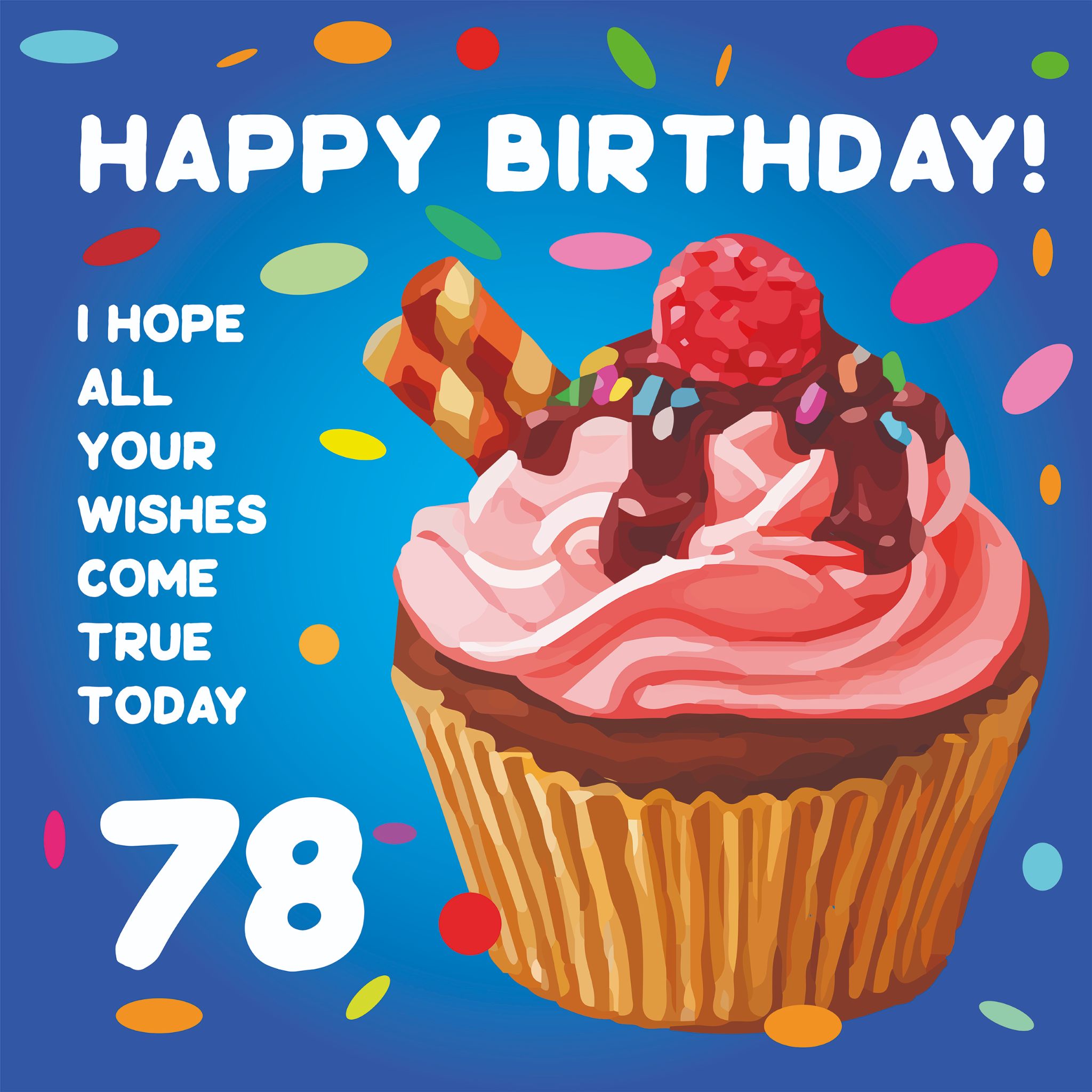Happy 78th Birthday Cupcake Card – Boomf