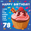 Sweet Cupcake Happy 78th Birthday
