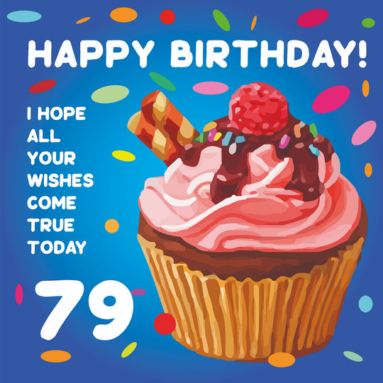 Happy 79th Birthday Cupcake Card