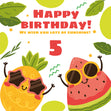 Shining Pineapple And Watermelon Happy 5th Birthday
