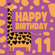 Happy 11th Birthday Giraffe Card