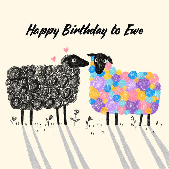 Happy Birthday Colourful Ewe