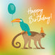 Monkey With Green Toucan Happy Birthday