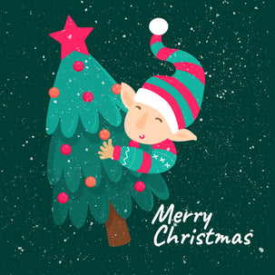 Happy Elf Merry Christmas Card