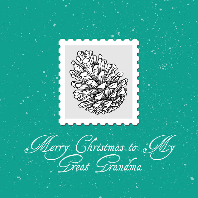 Green Themed Cone Stamp Christmas Card Season_Christmas Seo_For Great Grandad Seo_For Great Grandma