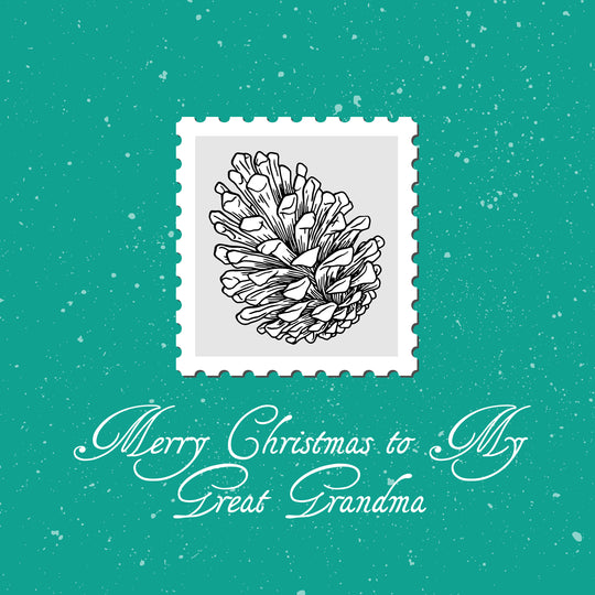 Green Themed Cone Stamp Christmas Card