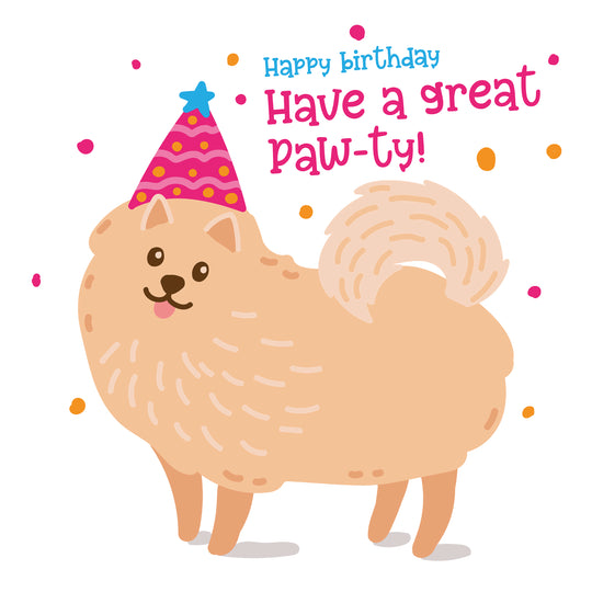 Have A Great Paw-ty Pomeranian Card