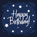 Happy Birthday Blue Stars Card