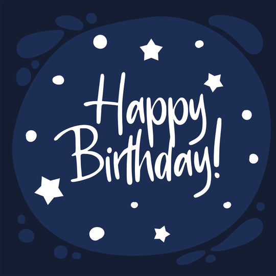 Happy Birthday Blue Stars Card