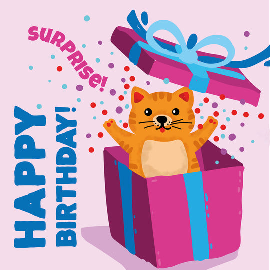 Happy Birthday Surprise Cat