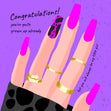 Purple Background Stylish Manicure Happy Birthday