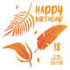 Happy 18th Birthday Fantastic Sister Simple Orange Tropical Leaves