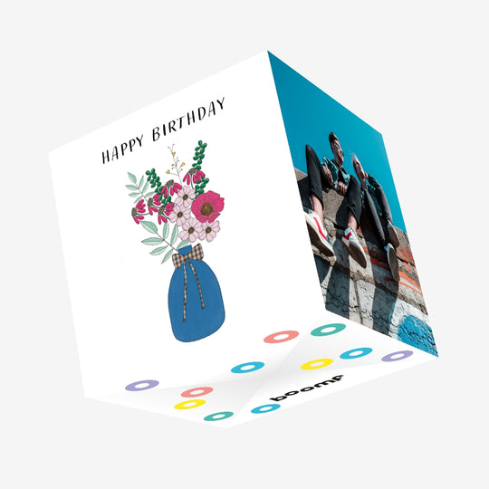 Vase Of Wildflowers Birthday Confetti-exploding Greetings Card