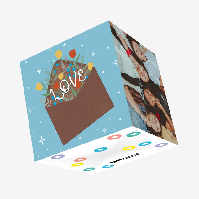 Love Message ( Blue ) Confetti-exploding Greetings Card