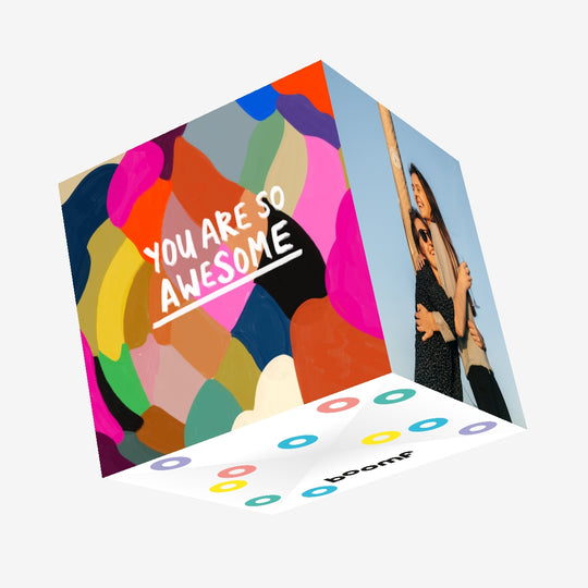 You Are Awesome Colourful Confetti-exploding Greetings Card