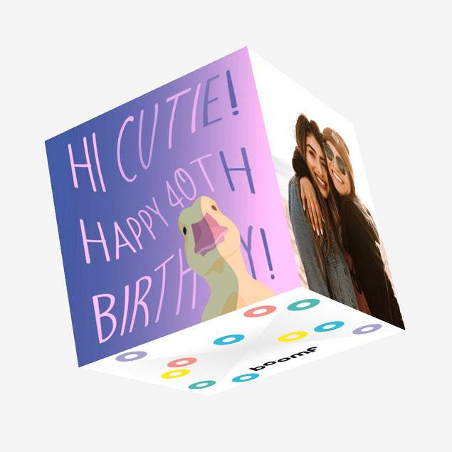 Happy 40th Birthday Funny Duck Confetti-exploding Greetings Card