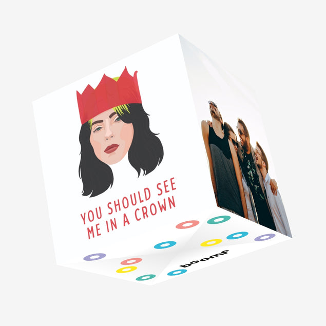 Billie Eilish Crown Christmas Confetti-exploding Greetings Card
