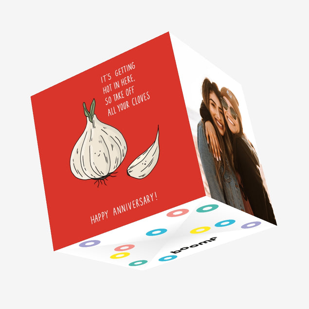Take Off All Your Cloves Anniversary Confetti-exploding Greetings Card