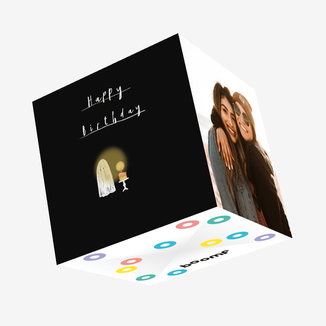 Happy Birthday Ghost Confetti-exploding Greetings Card