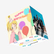 Balloons Anime Happy Birthday Confetti-exploding Greetings Card