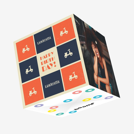 Lambretta Scooter Birthday Confetti-exploding Greetings Card