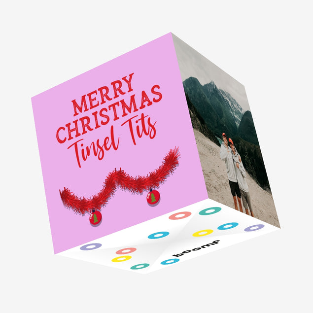 Tinsel Tits Christmas Confetti-exploding Greetings Card