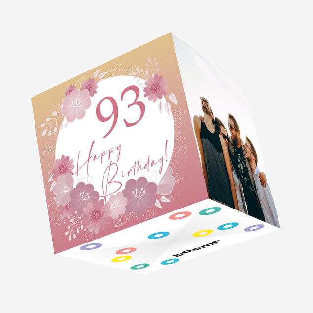 Happy Birthday Flowers 93 Confetti-exploding Greetings Card