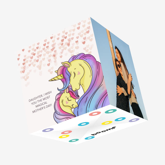 Unicorn Happy Mother's Day Daughter Confetti-exploding Greetings Card