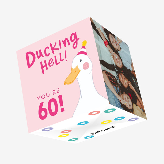 Ducking Hell You're 60 Pink Birthday Confetti-exploding Greetings Card