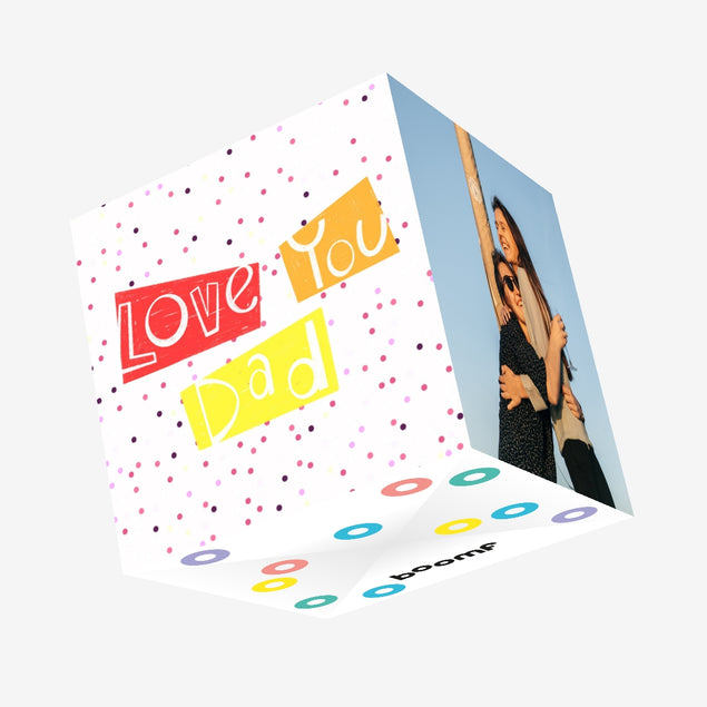 Love You Dad Dots Confetti-exploding Greetings Card