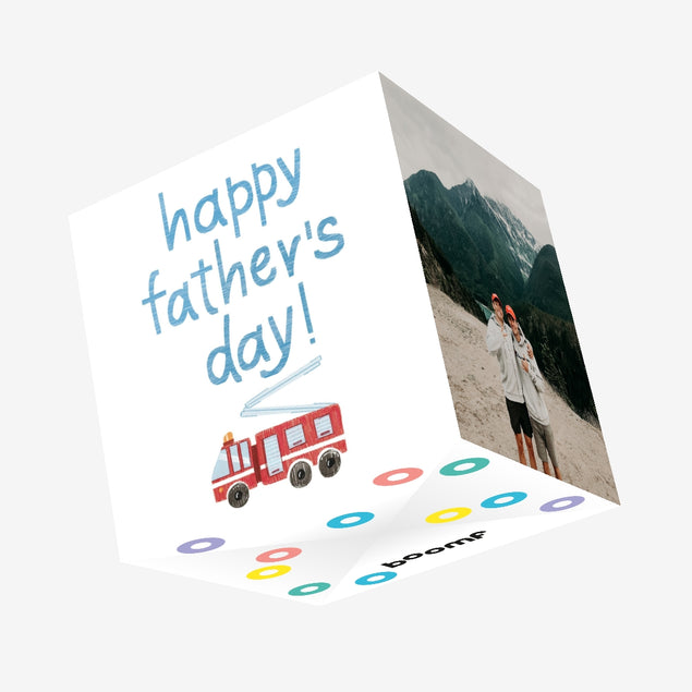 Father's Day Fire Truck Confetti-exploding Greetings Card