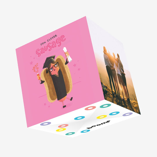 You Clever Sausage Female Graduation Confetti-exploding Greetings Card