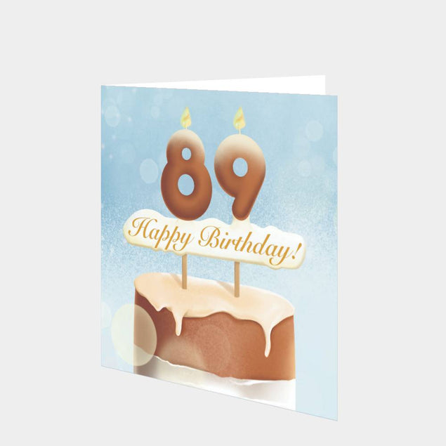 89th Happy Birthday Cake Card