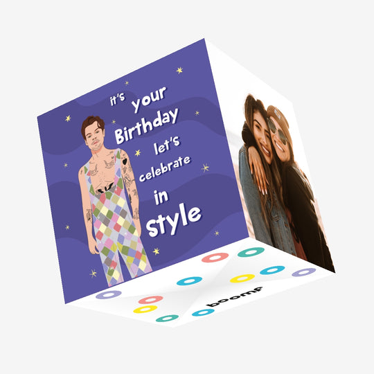 Celebrate In Style Harry Styles Birthday Confetti-exploding Greetings Card
