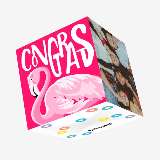 Congrats Flamingo Confetti-exploding Greetings Card