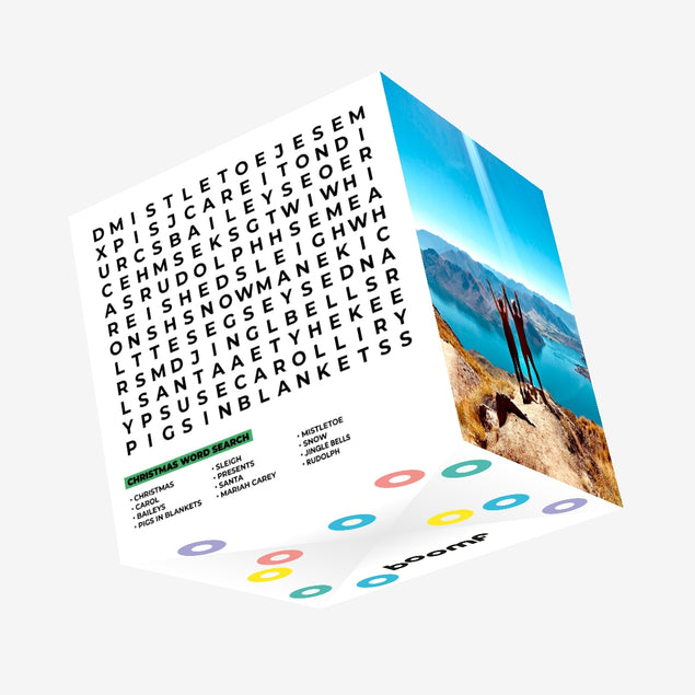 Word Search Christmas Confetti-exploding Greetings Card