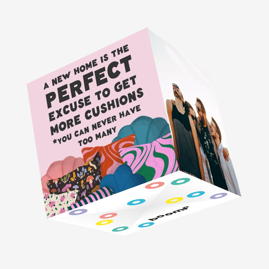 Cushions Stash New Home Confetti-exploding Greetings Card