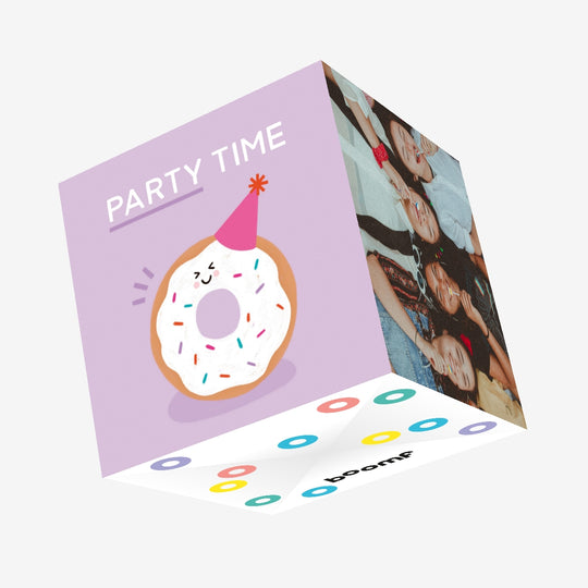 Cute Party Donut Birthday Confetti-exploding Greetings Card