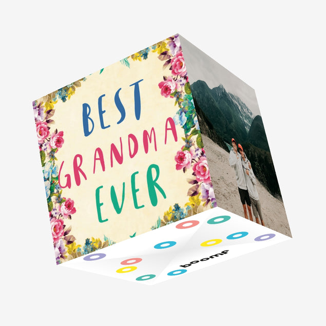 Best Grandma Ever Flower Confetti-exploding Greetings Card