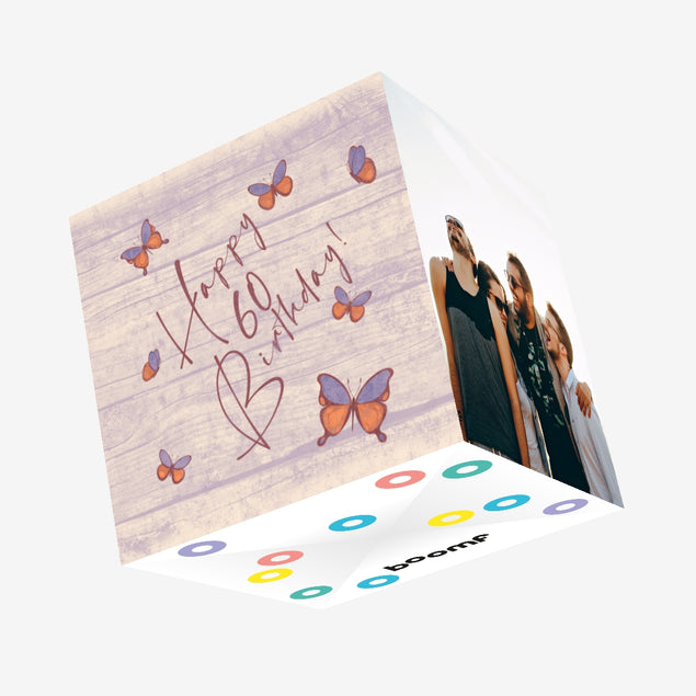Tree Butterflies 60th Birthday Confetti-exploding Greetings Card