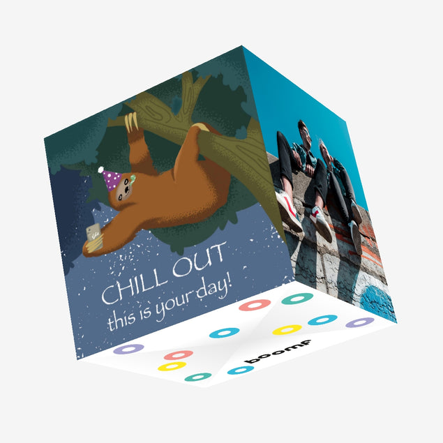 Happy Birthday Sloth With A Phone Confetti-exploding Greetings Card – Boomf