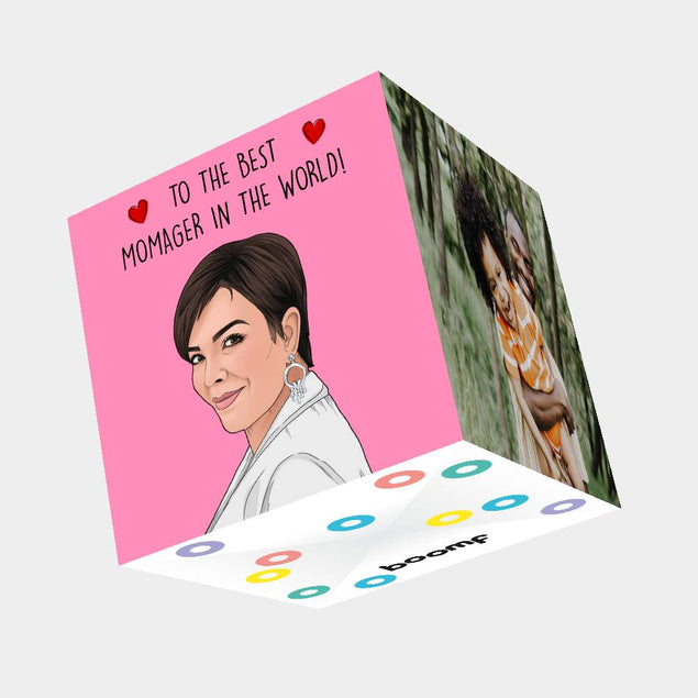To The Best Momager In The World! Bomb 3D Cube Card