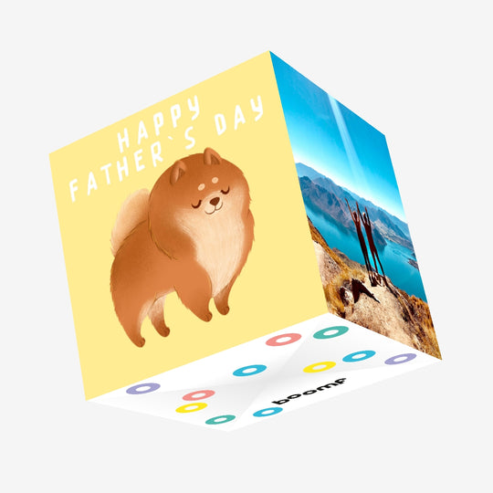 Father's Day Pomeranian Confetti-exploding Greetings Card