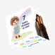 Cute Curly Girl Happy 7th Birthday Confetti-exploding Greetings Card